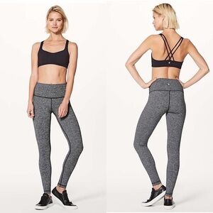 LULULEMON Wunder Under Hi-Rise Tight 22” In 
Heathered Black (Size:4)